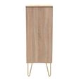 Diamond Chest - 5 Drawer - with Gold Hairpin Legs - Oak