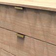 Diamond Chest - 5 Drawer - with Gold Hairpin Legs - Oak