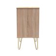 Diamond Midi Chest - 3 Drawer - with Gold Hairpin Legs - Oak