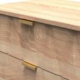 Diamond Midi Chest - 3 Drawer - with Gold Hairpin Legs - Oak