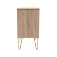 Diamond Small Chest - 3 Drawer - with Gold Hairpin Legs - Oak