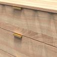 Diamond Small Chest - 3 Drawer - with Gold Hairpin Legs - Oak