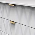 Diamond Chest - 4 Drawer - with Gold Hairpin Legs - White