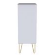 Diamond Chest - 5 Drawer - with Gold Hairpin Legs - White