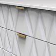 Diamond Chest - 5 Drawer - with Gold Hairpin Legs - White