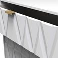 Diamond Chest - 5 Drawer - with Gold Hairpin Legs - White