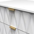 Diamond Midi Chest - 3 Drawer - with Gold Hairpin Legs - White