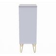Diamond Narrow Chest - 5 Drawer - with Gold Hairpin Legs - White
