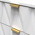 Diamond Narrow Chest - 5 Drawer - with Gold Hairpin Legs - White