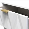 Diamond Narrow Chest - 5 Drawer - with Gold Hairpin Legs - White