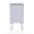 Diamond Small Chest - 3 Drawer - with Gold Hairpin Legs - White