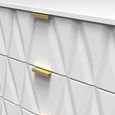 Diamond Small Chest - 3 Drawer - with Gold Hairpin Legs - White