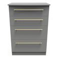 Haworth Chest - 4 Drawer Deep - Grey