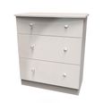 Lumiere Chest - Deep - 3 Drawer - Cashmere Gloss