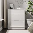 Milan Chest - Deep - 3 Drawer - White Gloss