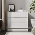 Milan Chest - Small - 3 Drawer - White Gloss