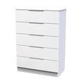 Milan Chest - 5 Drawer - White Gloss