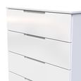 Milan Chest - 5 Drawer - White Gloss