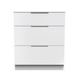 Milan Chest - Deep - 3 Drawer - White Gloss