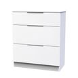 Milan Chest - Deep - 3 Drawer - White Gloss