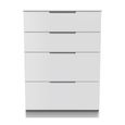 Milan Chest - Deep - 4 Drawer - White Gloss