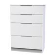 Milan Chest - Deep - 4 Drawer - White Gloss