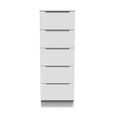 Milan Chest - Narrow - 5 Drawer - White Gloss