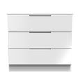 Milan Chest - Small - 3 Drawer - White Gloss
