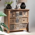 Chest - 3 Drawer - Narrow - Vintage Brown Recycled Sleeper Wood