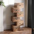 Toro Step Chest - 6 Drawer - Tall - Natural Recycled Sleeper Wood