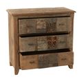 Chest - 3 Drawer - Narrow - Vintage Brown Recycled Sleeper Wood
