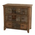 Chest - 3 Drawer - Narrow - Vintage Brown Recycled Sleeper Wood