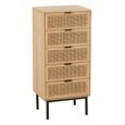 Chest - 5 Drawer - Tall - Natural Rattan