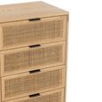 Chest - 5 Drawer - Tall - Natural Rattan