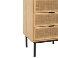 Chest - 5 Drawer - Tall - Natural Rattan