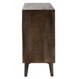 Circle Design Chest - 6 Drawer - Wide - Dark Brown Wood