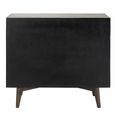 Circle Design Chest - 6 Drawer - Wide - Dark Brown Wood