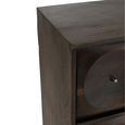 Circle Design Chest - 6 Drawer - Wide - Dark Brown Wood