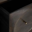 Circle Design Chest - 6 Drawer - Wide - Dark Brown Wood