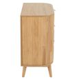 Curved Fluted Chest - 3 Drawer - Narrow - Natural Wood