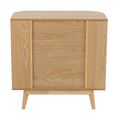 Curved Fluted Chest - 3 Drawer - Narrow - Natural Wood
