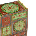 Mumbai Painted Chest - Multi Drawer - Red and Green - Mango Wood