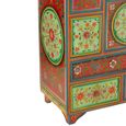 Mumbai Painted Chest - Multi Drawer - Red and Green - Mango Wood
