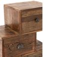 Toro Step Chest - 6 Drawer - Tall - Natural Recycled Sleeper Wood