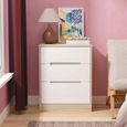 Monaco Chest - Deep Midi - 3 Drawer - White Matt and Oak