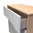 Monaco Chest - Deep - 3 Drawer - White Matt and Oak