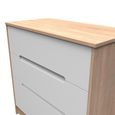 Monaco Chest - Deep - 3 Drawer - White Matt and Oak