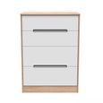 Monaco Chest - Deep - 4 Drawer - White Matt and Oak
