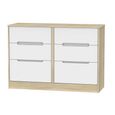 Monaco Chest - Midi - 6 Drawer - White Matt and Oak