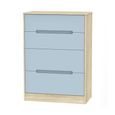 Monaco Chest - Deep - 4 Drawer - Denim and Oak